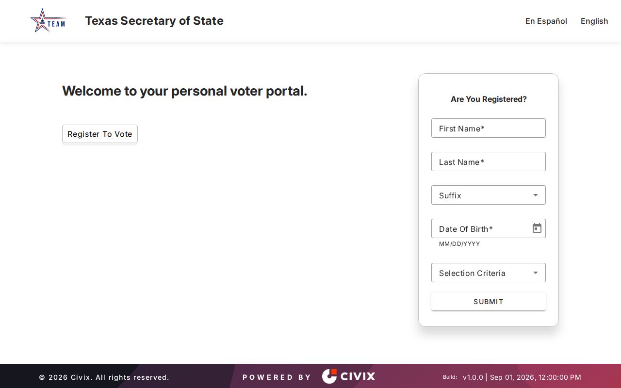 Copperas Cove resident lookup through the Texas voter lookup
